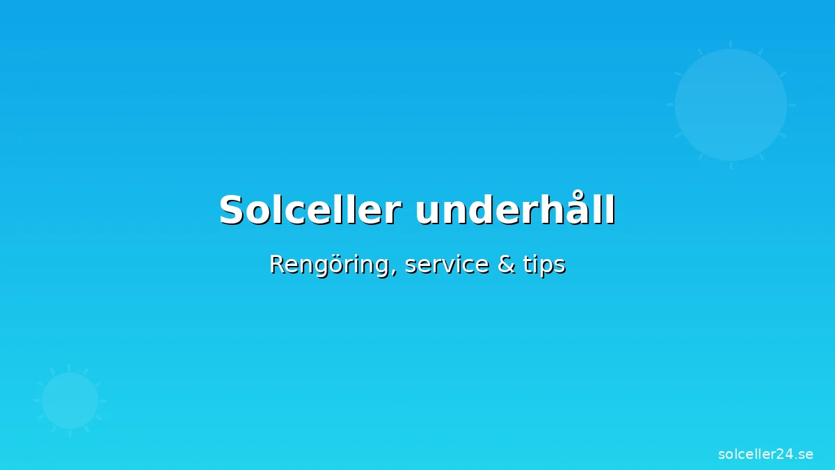 Solceller underhåll: Rengöring, service & tips
