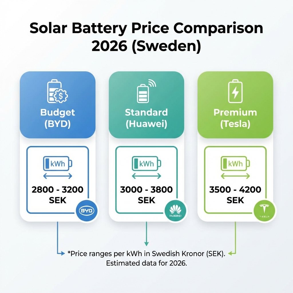 Priser för solcellsbatterier 2026