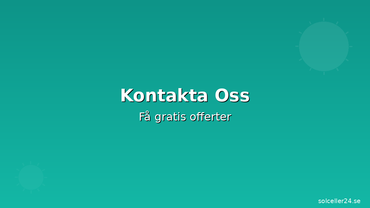 Kontakta oss - Få gratis offert på solceller